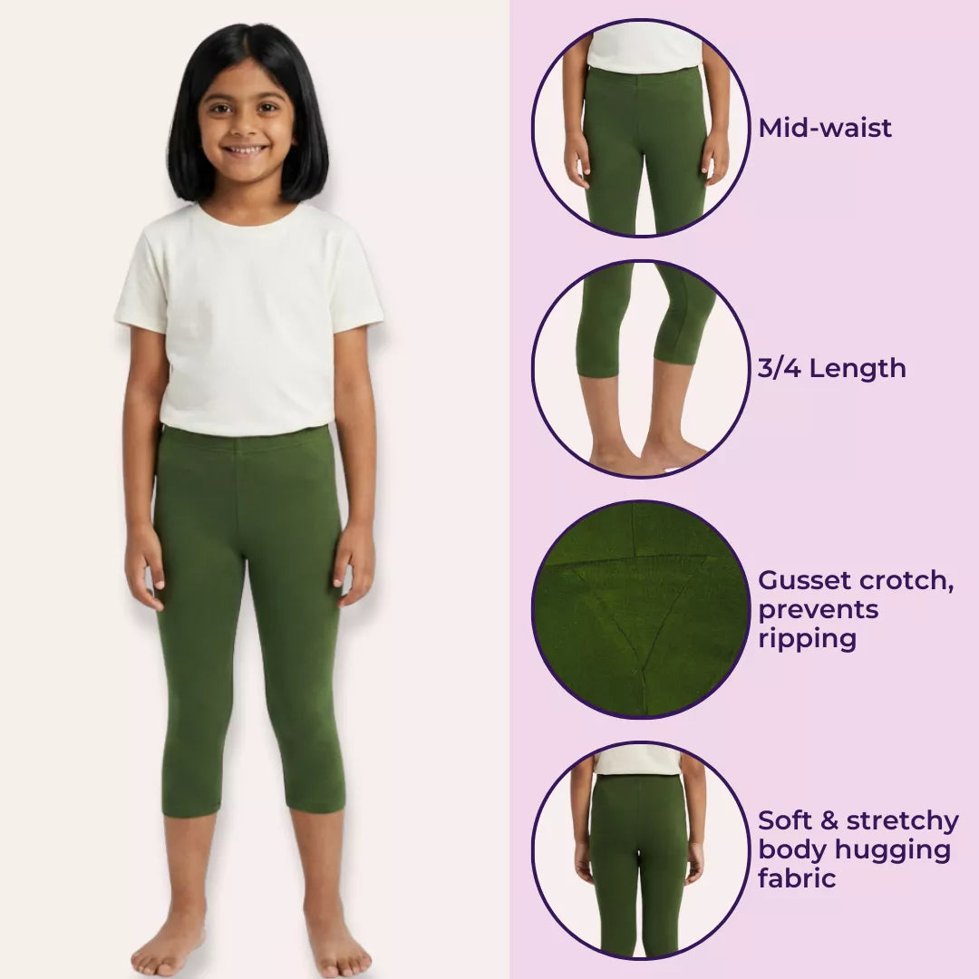 Girls Capris Green