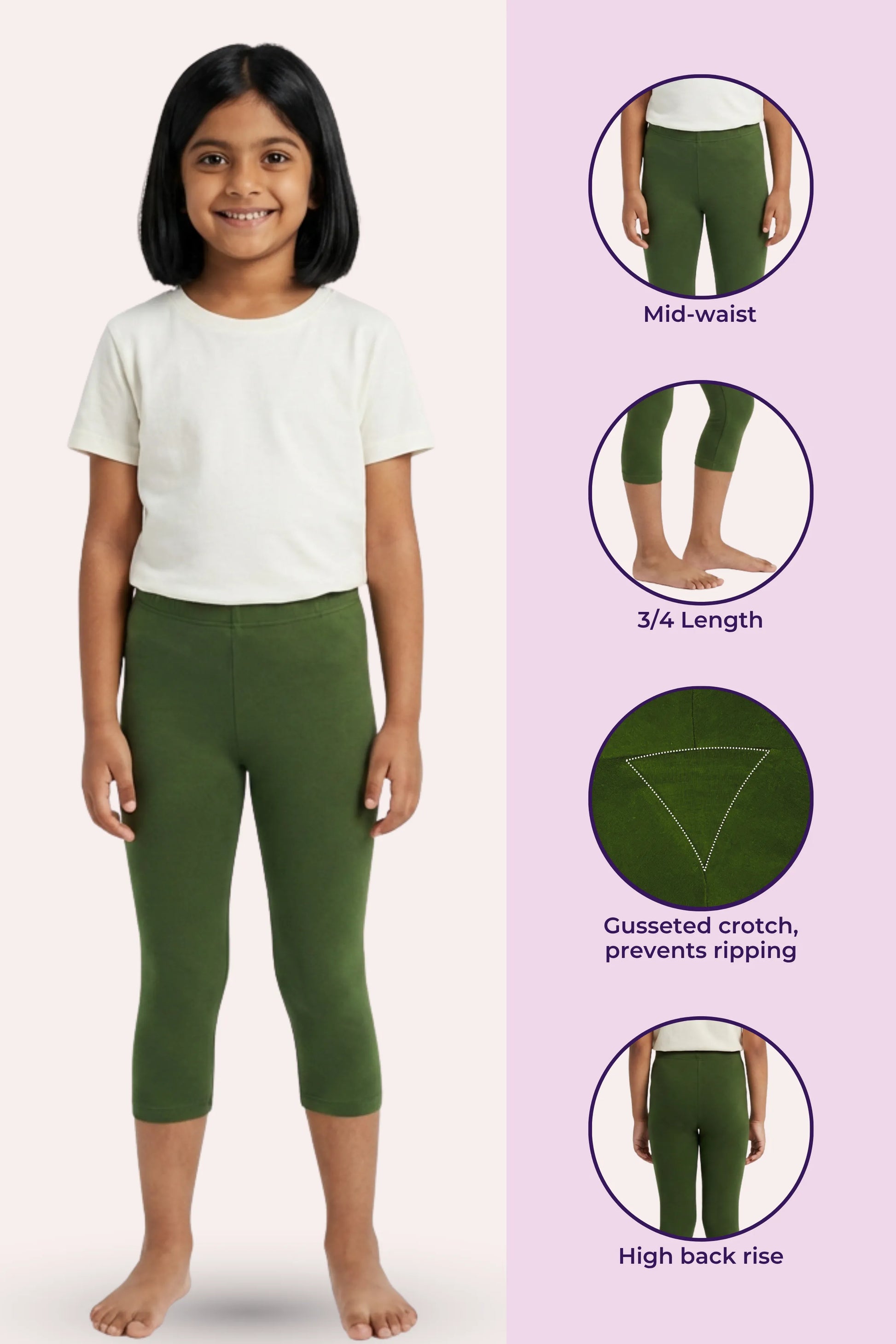 Green for girls Cropped Leggings