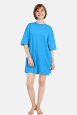 Oversized Cotton Night-Tee For Teen | Soft, Roomy & Above-Knee | With Pockets & Side Slit For Easy Movement