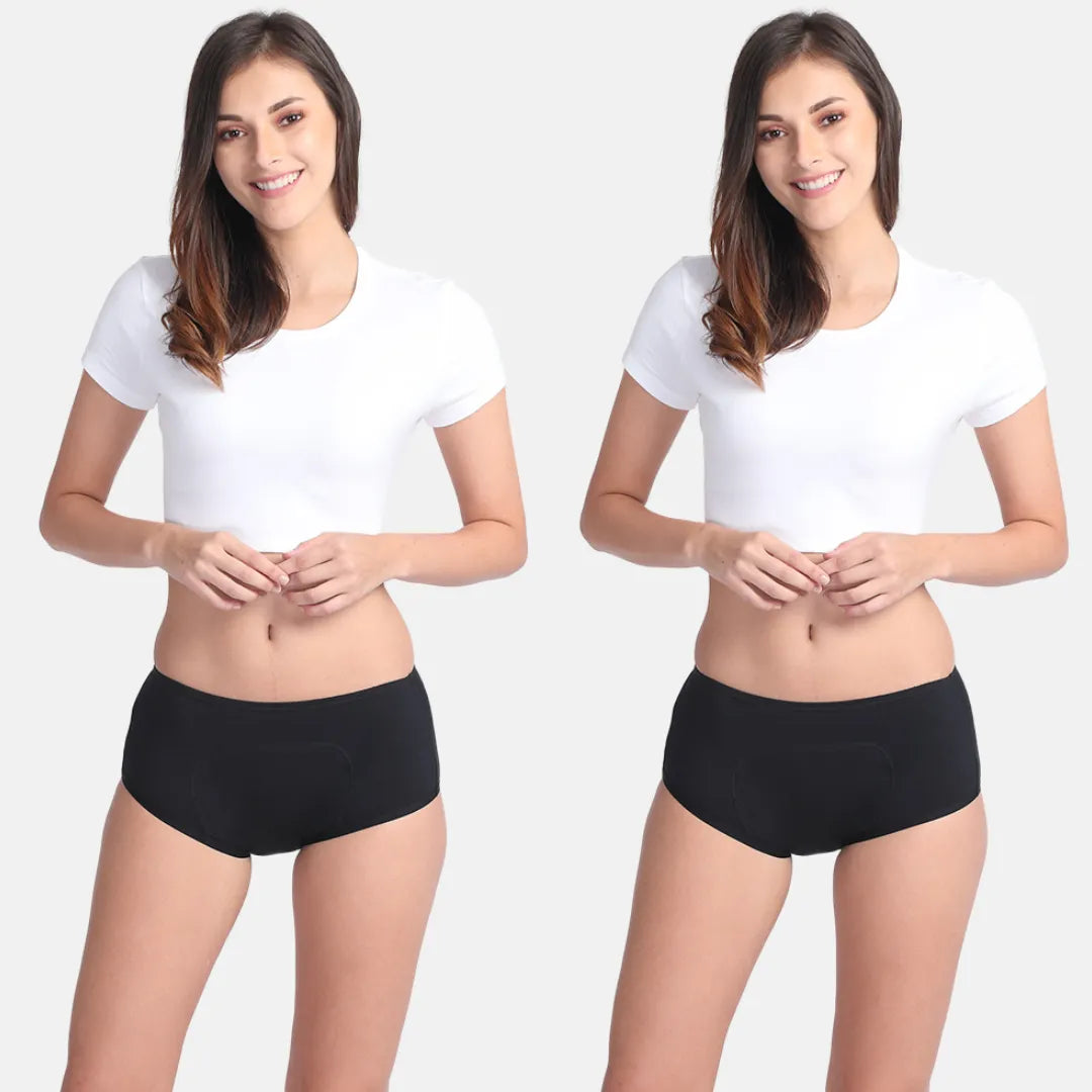Heavy Flow Period Panties Black Pack Of 2
