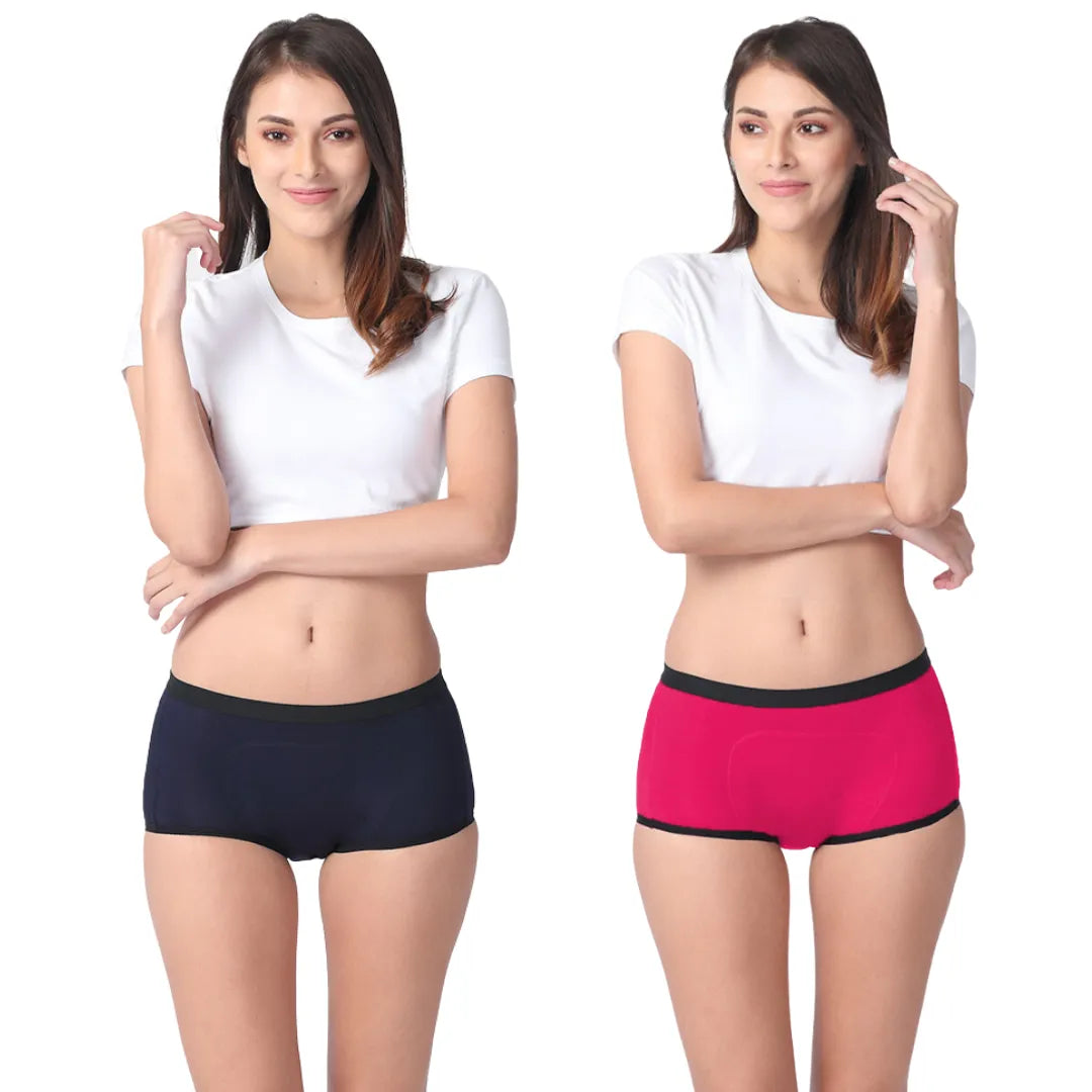 Heavy Flow Period Panties Navy Blue & Dark Pink