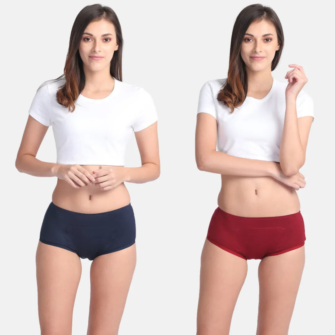 Heavy Flow Period Panties Navy Blue & Maroon