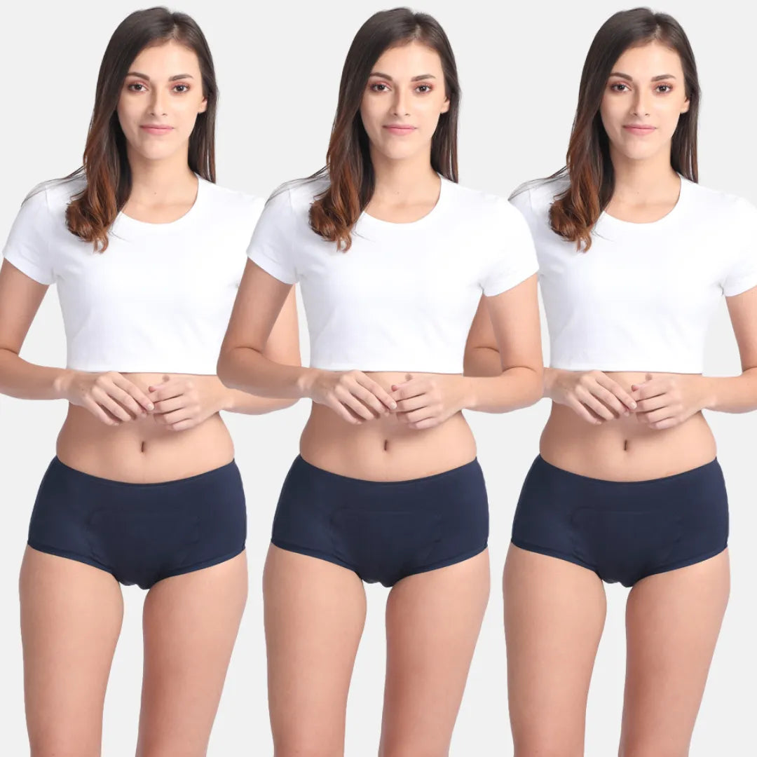 Heavy Flow Period Panties Navy Blue Pack Of 3