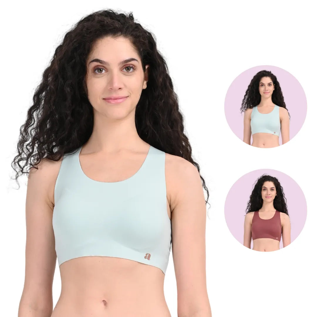 High Neck Sports Bra Angle Fall & Mesa Rose