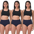 High Waist Incontinence Panties Navy Blue Pack Of 3 