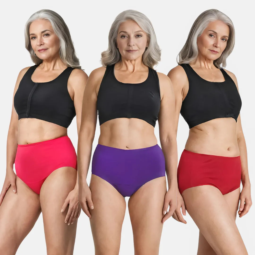 High Waist Cotton Panties For Elderly Dark Pink, Magenta & Maroon