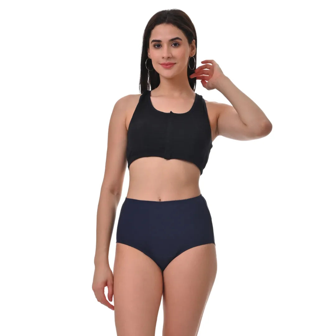 High Waist Hygiene Underwear For Women Navy Blue