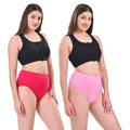  High Waist Panties Dark Pink & Light Pink