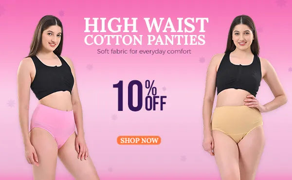 Women High Waist Cotton Panties - 10% Off