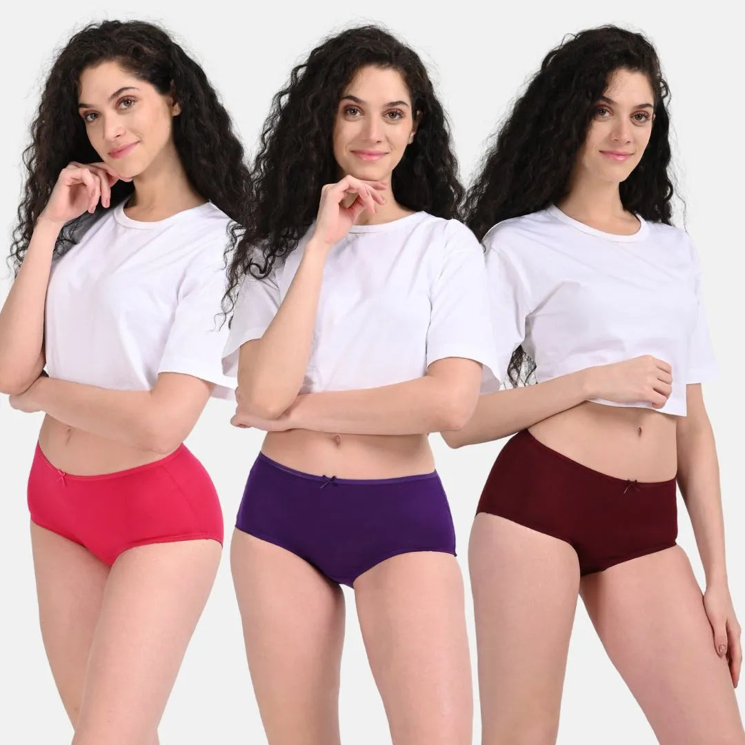 Hipster Underwear For Ladies Dark Pink, Magenta & Wine