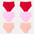 Hipster Panties Dark Pink, Light Pink & Peach