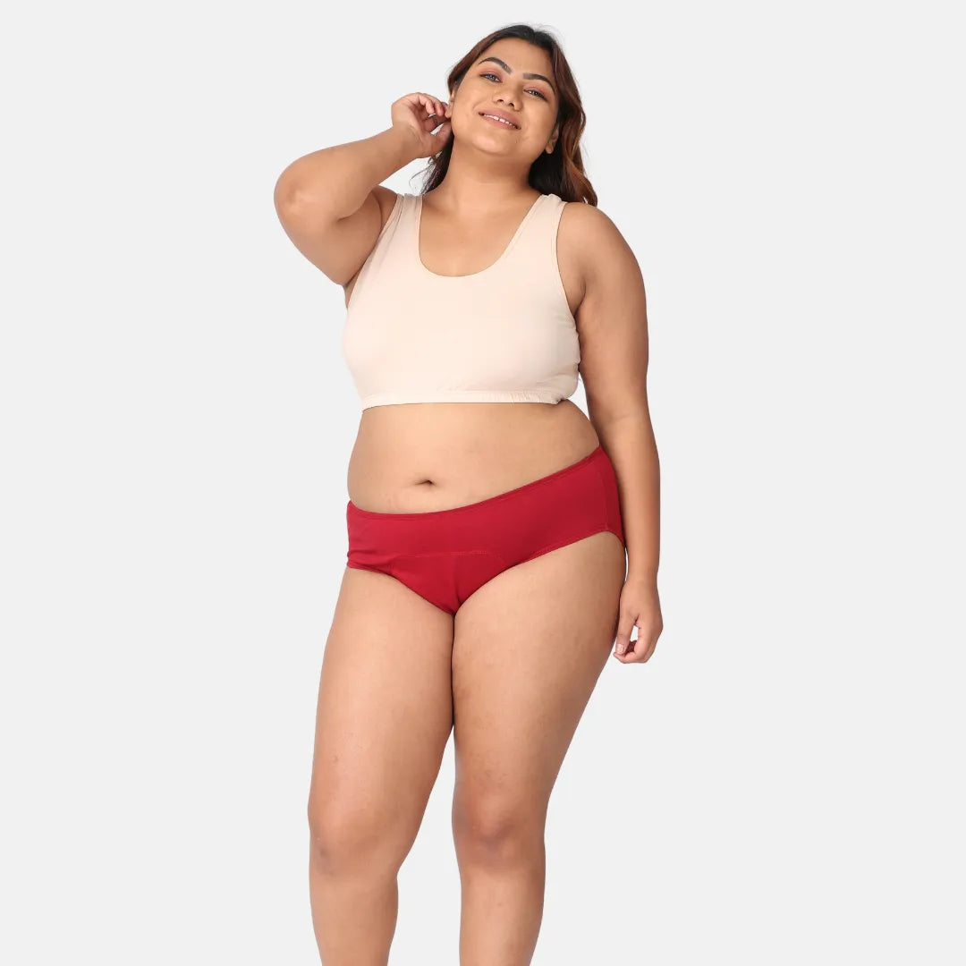 Hipster Panties For Periods Maroon