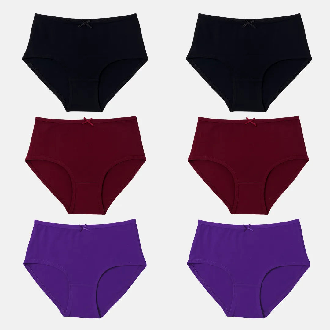 Hipster Underwear Black, Wine & Magenta