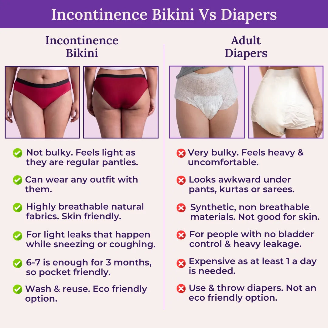 Incontinence Bikini Vs Diapers-Curvy Dark Pink