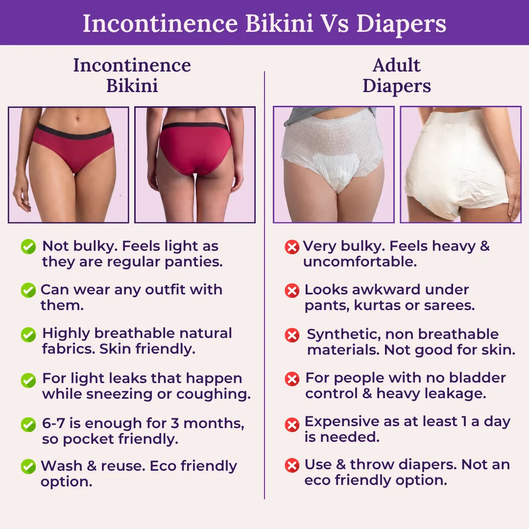 Incontinence Bikini Vs Diapers-Dark Pink