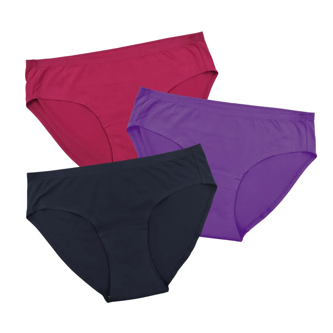  Incontinence Panties For Women Dark Pink, Magenta & Navy Blue 