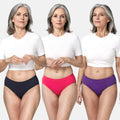  Incontinence Panties For Women Magenta, Navy Blue & Dark Pink