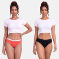 Incontinence Women's Panties-Light Coral & Black