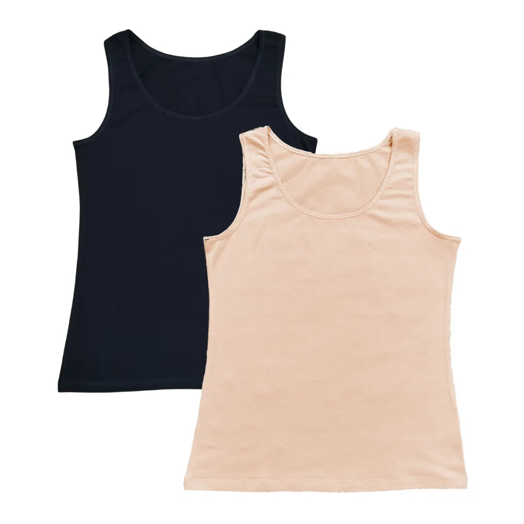 Inner Tank Tops For Elderly Black & Skin