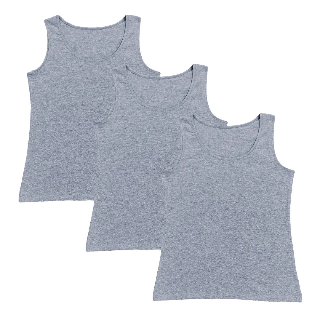 Inner Tank Tops For Elderly Grey Pack Of 3