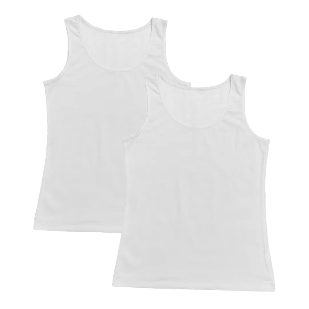 Inner Tank Tops For Elderly White Pack Of 2