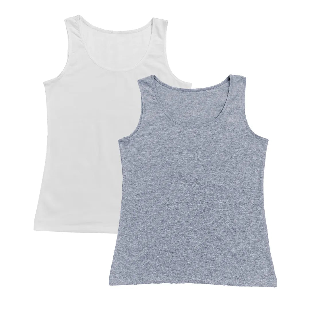 Inner Tank Tops For Senior Women White & Grey