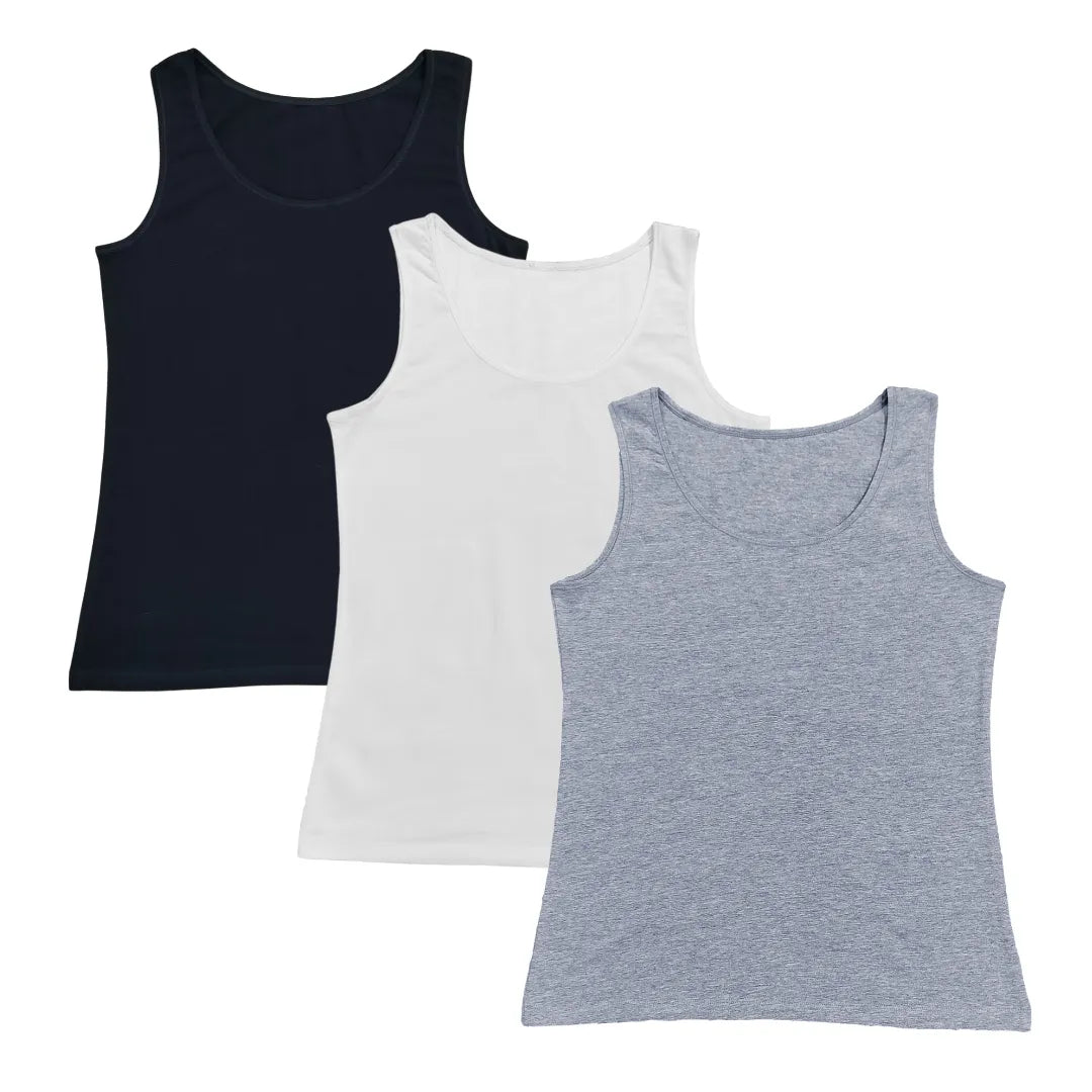 Inner Tank Tops For Seniors Black, White & Grey