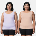 Inner Top For Plus Size Women White & Skin