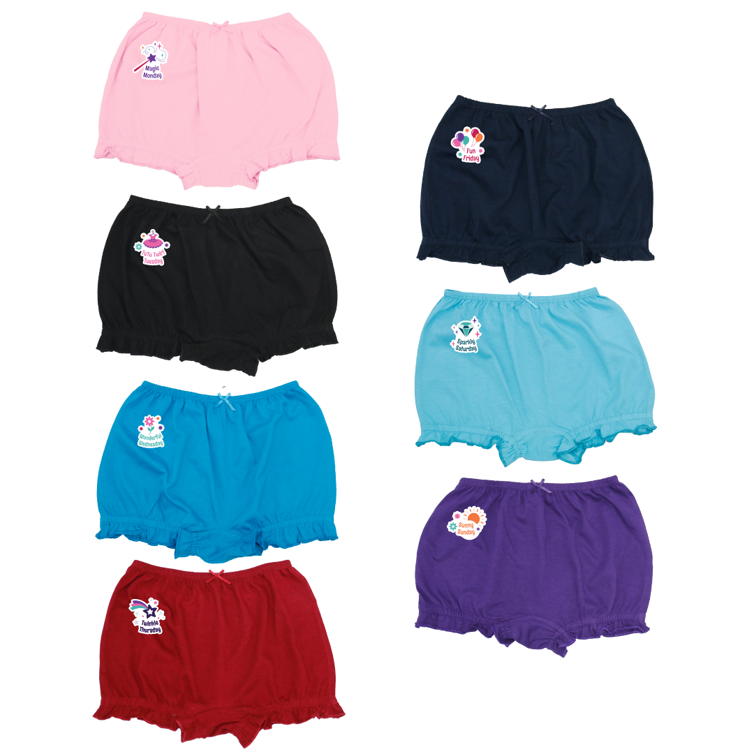 Kids Bloomers Mixed Colors 7 Pack