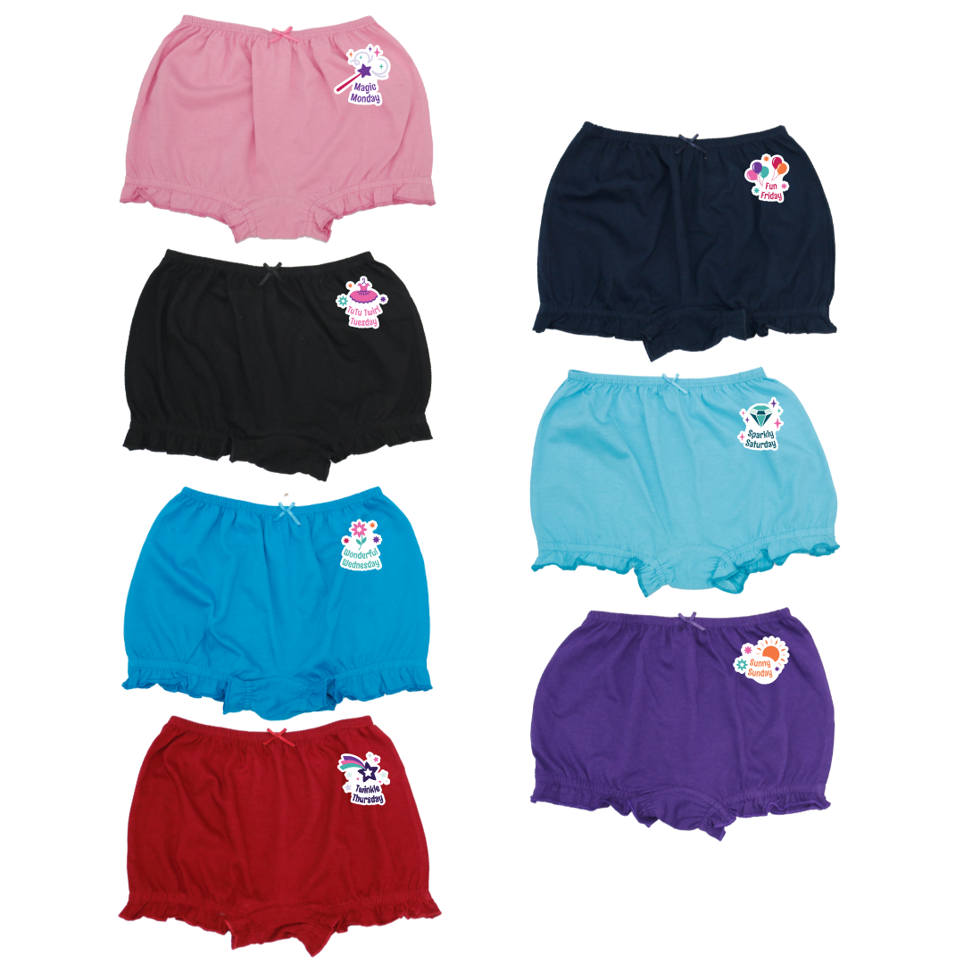 Kids Bloomers Mixed Colors 7 Pack