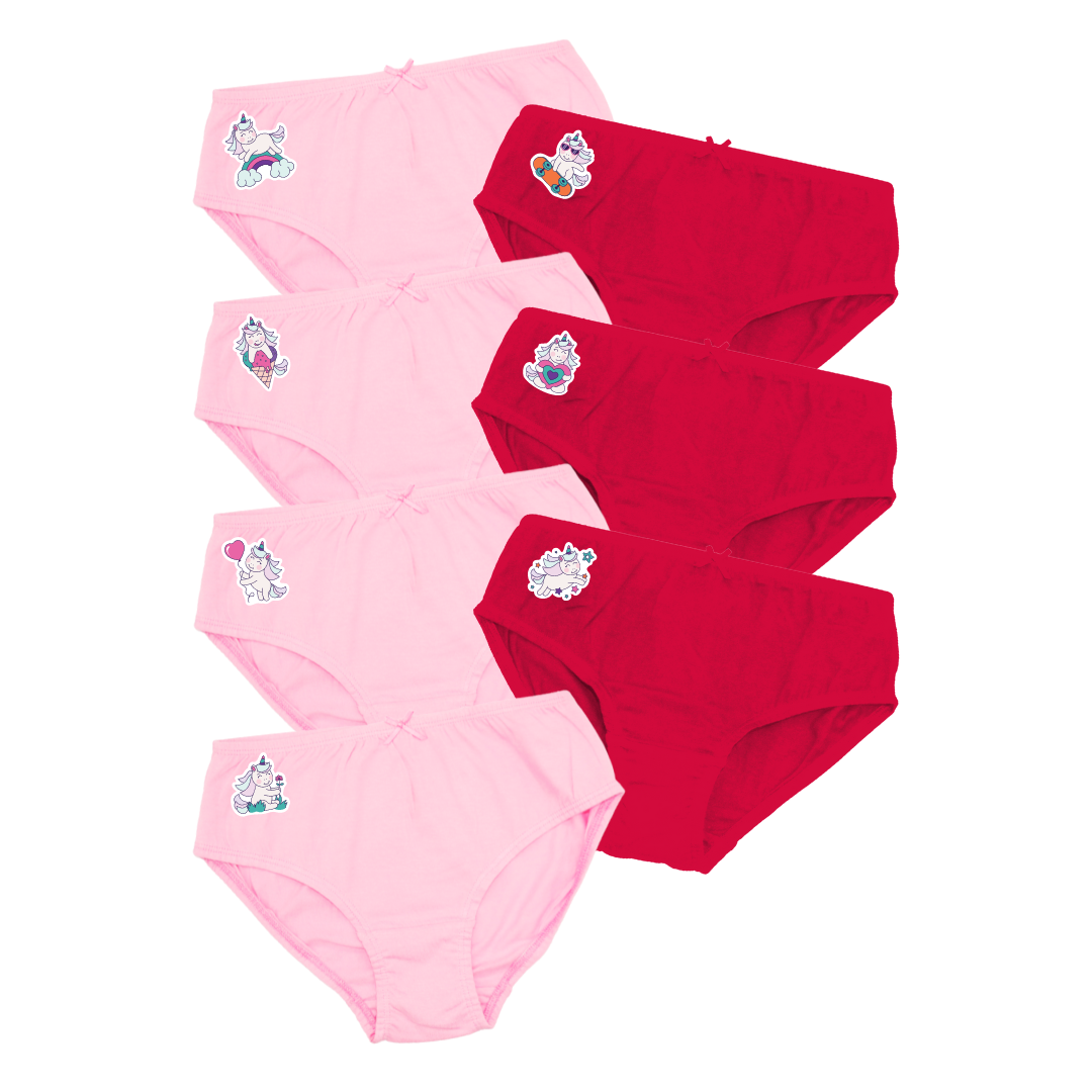 Kids Panties Light Pink & Dark Pink 7 Pack