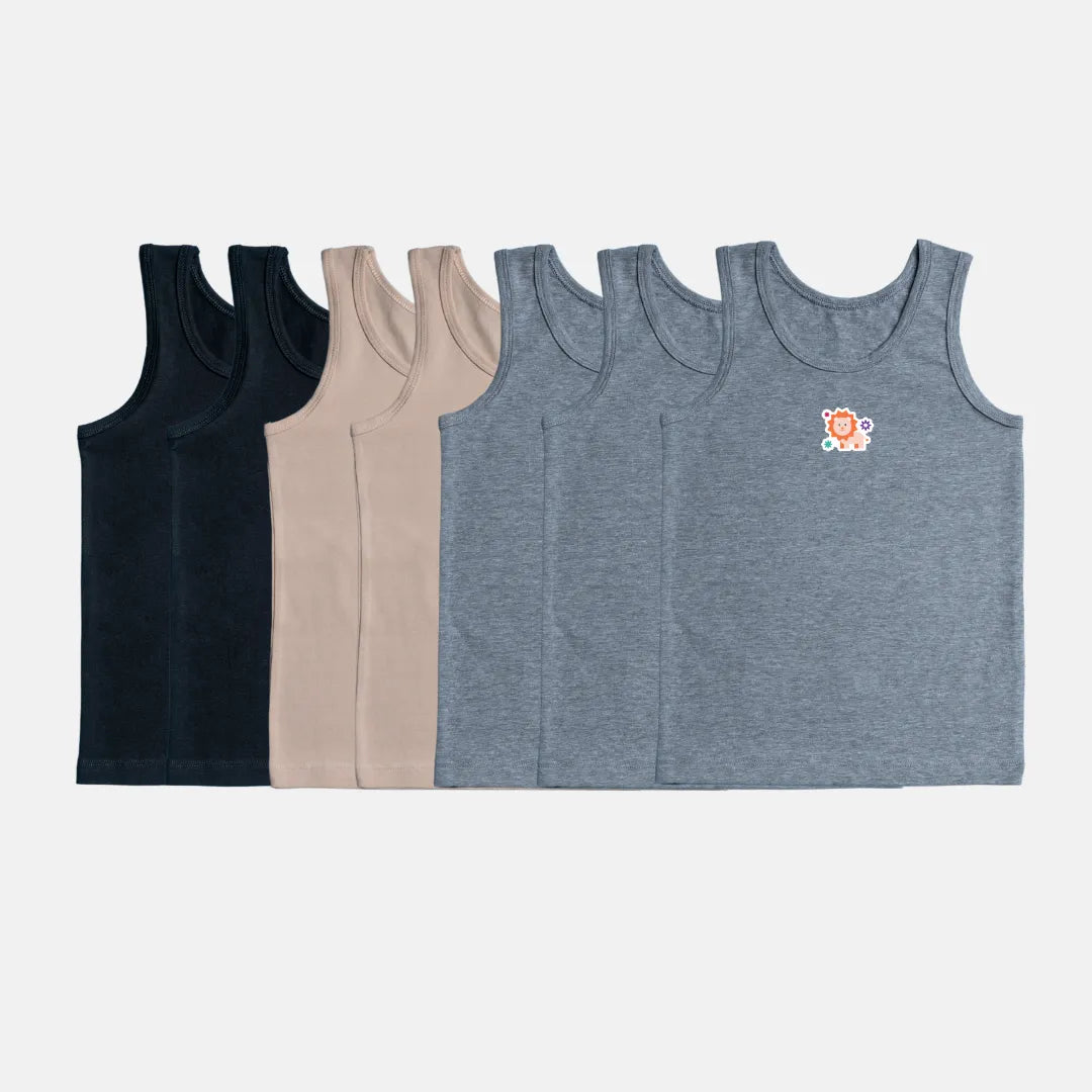 Kids Inner Vest Mixed Color Vests 7 Pack