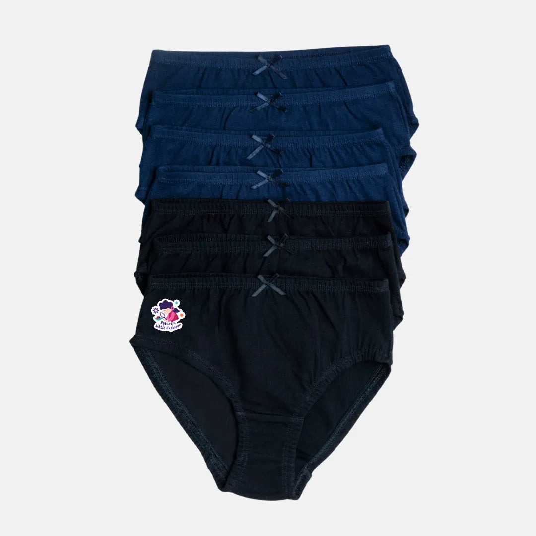 Kids Panties Navy Blue & Black 7 Pack