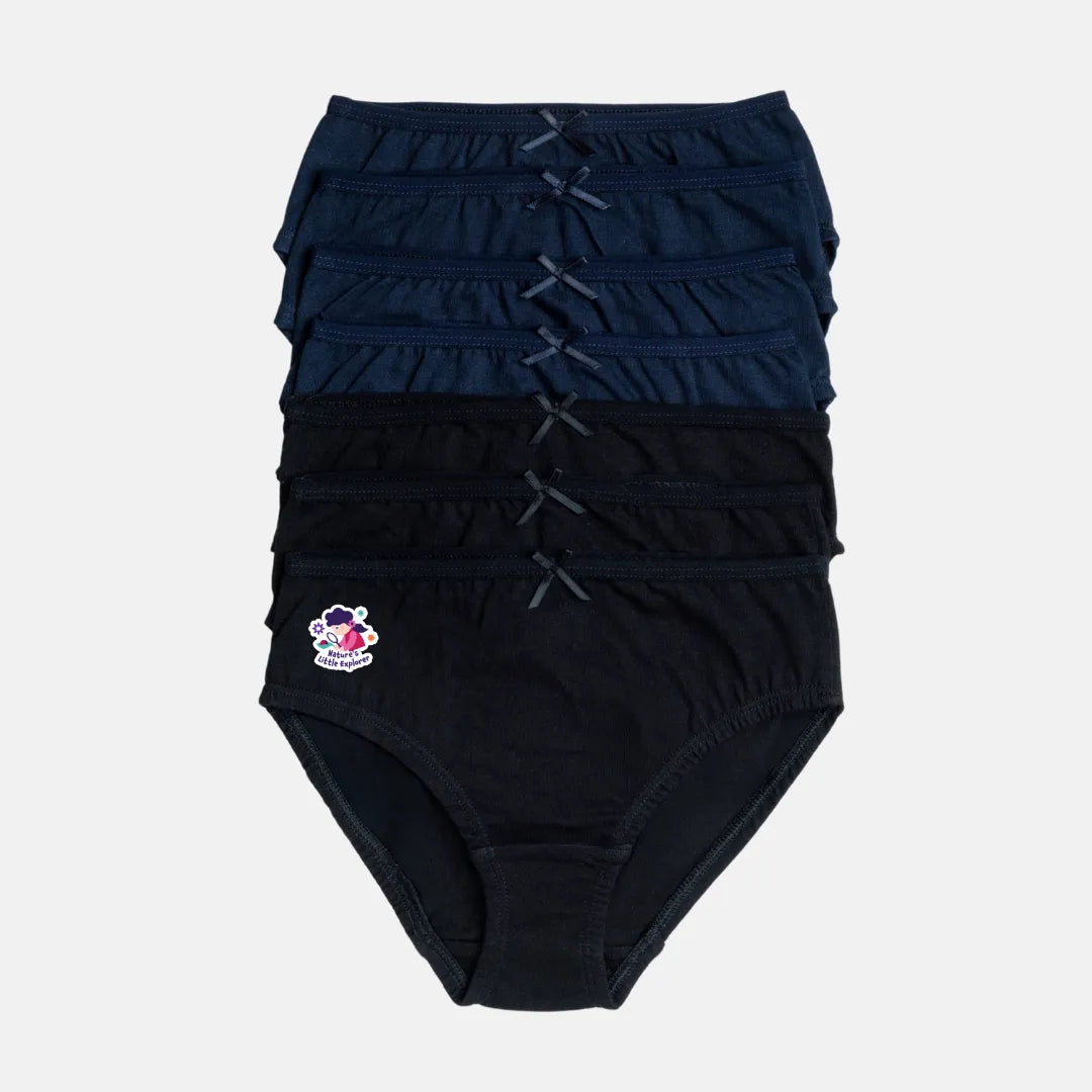 Kids Panties Navy Blue & Black 7 Pack