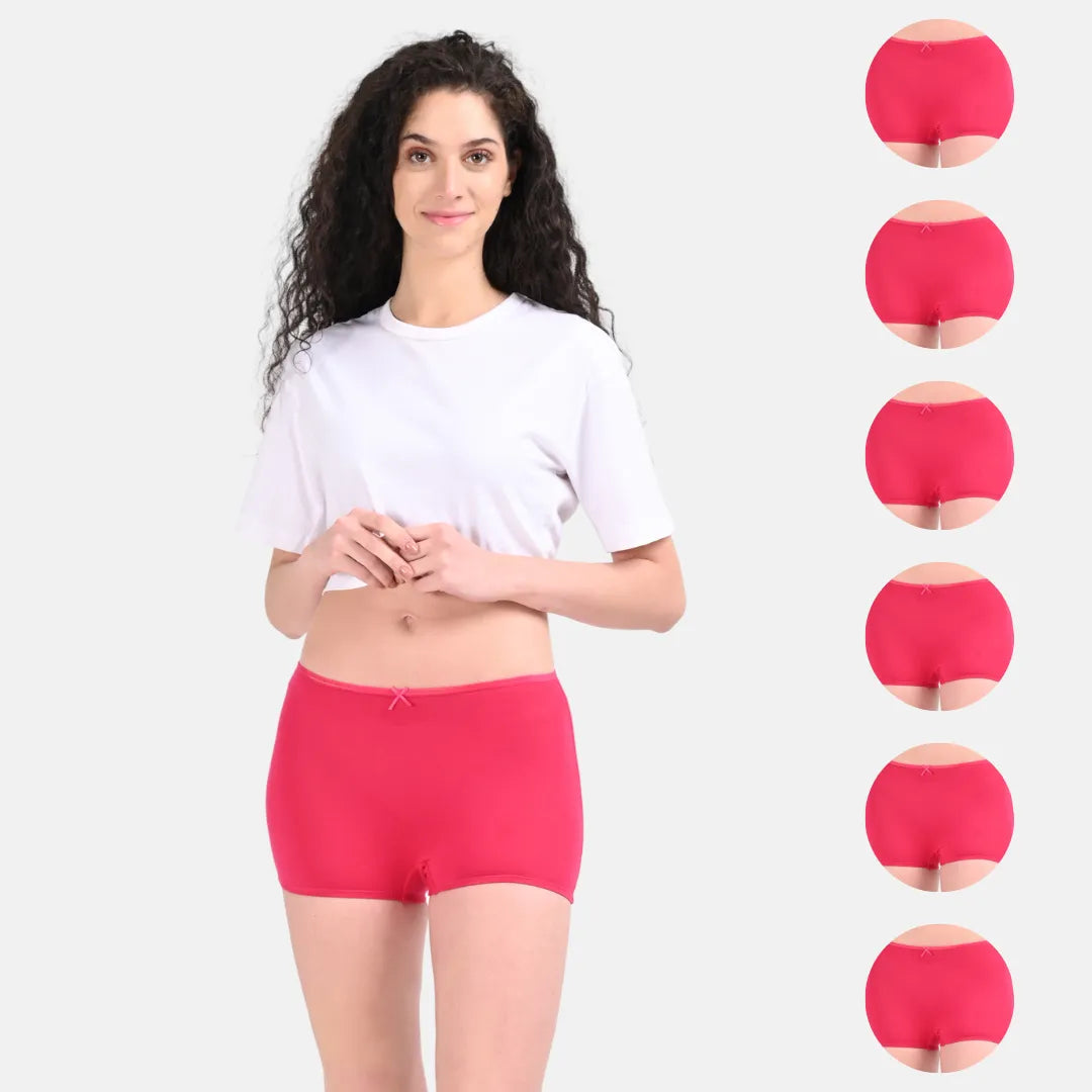 Ladies Underwear Shorts Dark Pink Pack Of 6