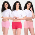 Ladies Underwear Shorts Dark Pink, Light Pink & Peach