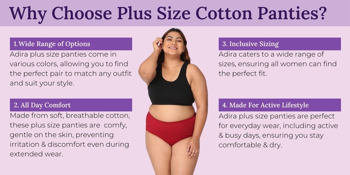 Adira Plus Size Panties Daily Comfies In Sizes Up To 10XL