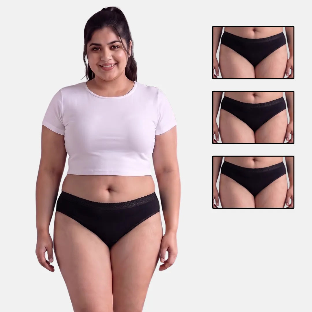 Leak Proof Panties For Urine-Black Pack Of 3