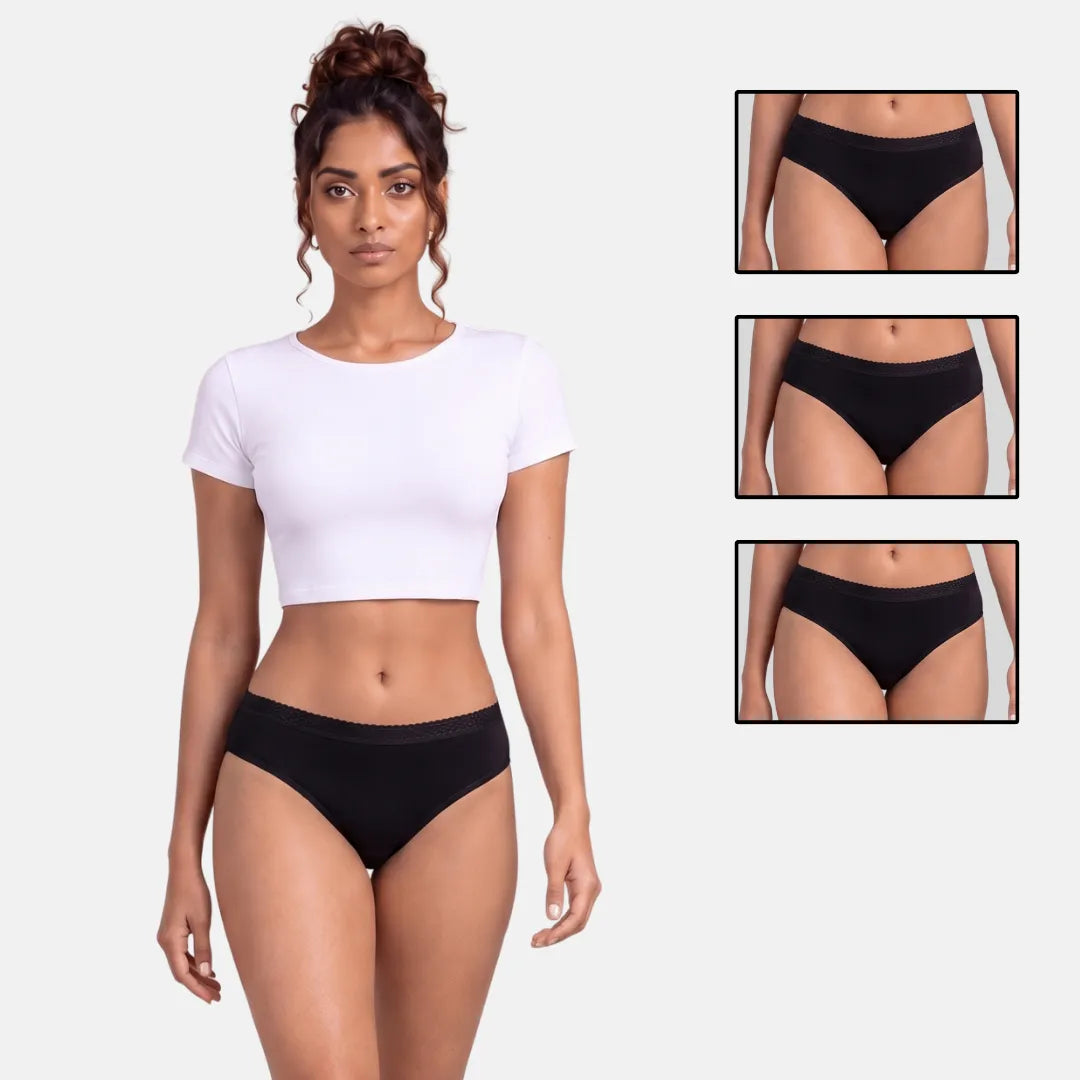 Leak Proof Panties For Urine-Black Pack Of 3