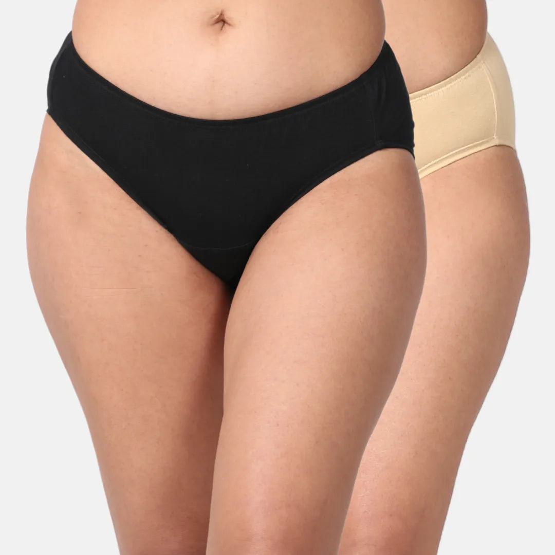 Leak Proof Period Underwear Black & Skin