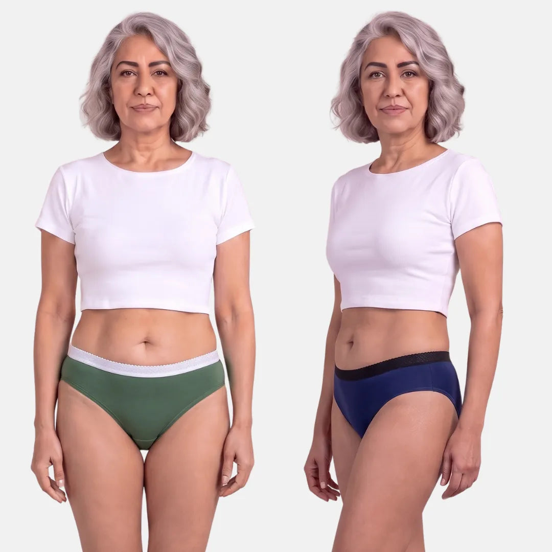 Leak Proof Underwear For Women-Sea Green & Royal Blue