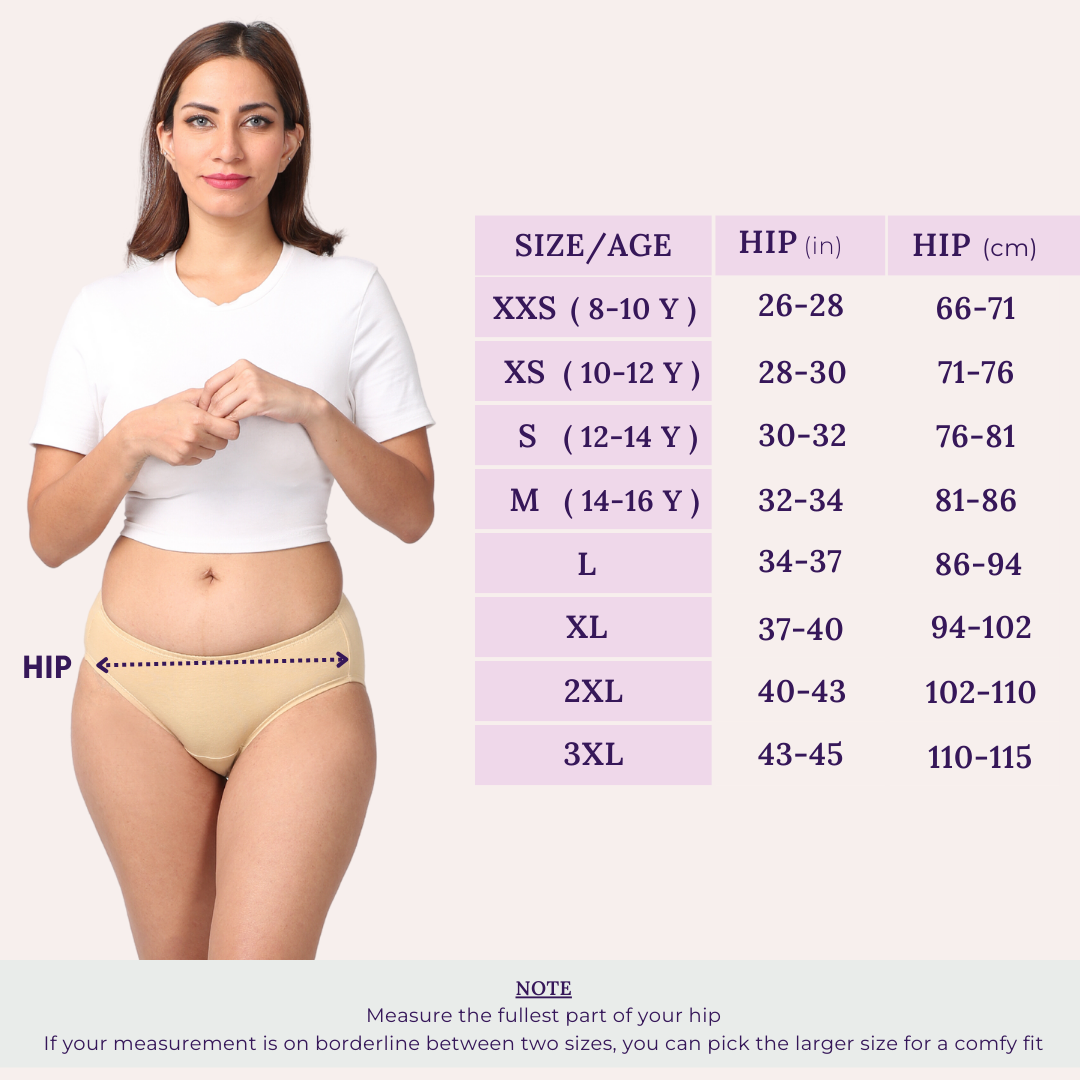 Leakproof Panty Size Chart
