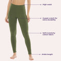 Leggings For Women Ankle Length - Green