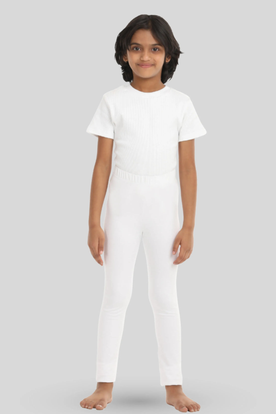 girls wearing leggings -color- White