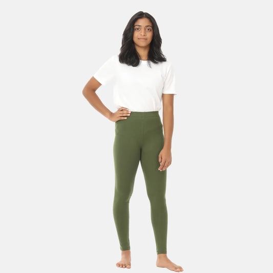 Teen Leggings | High Waist | Ankle Length | Non-See-Through | Soft Cotton & Elastane Blend | Gusset Crotch Prevents Ripping