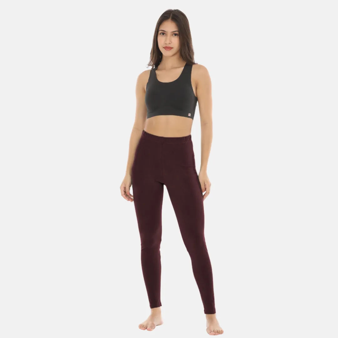 Leggings For Women Ankle Length-Brown