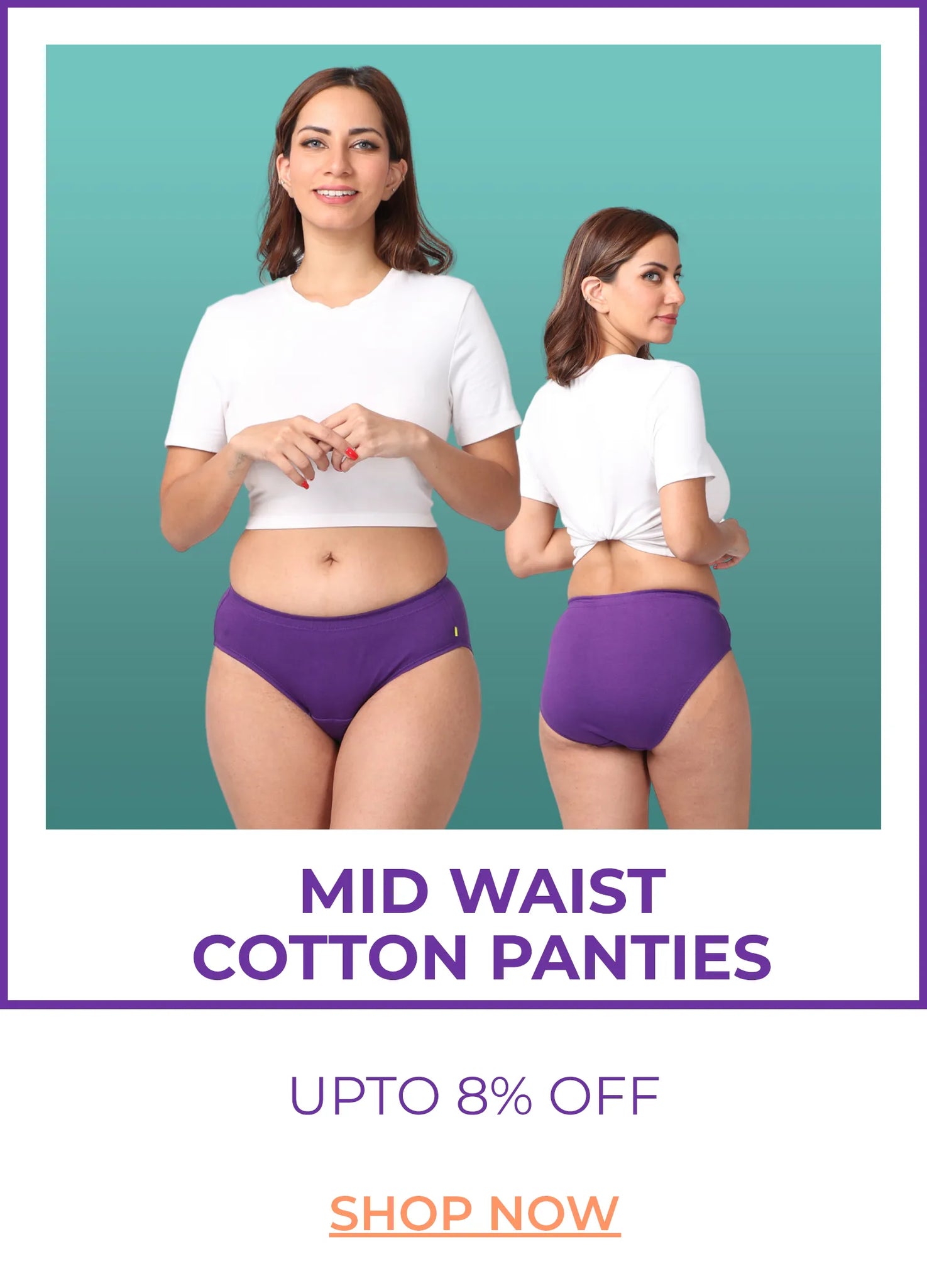 Mid Waist Cotton Panties - 8% Off