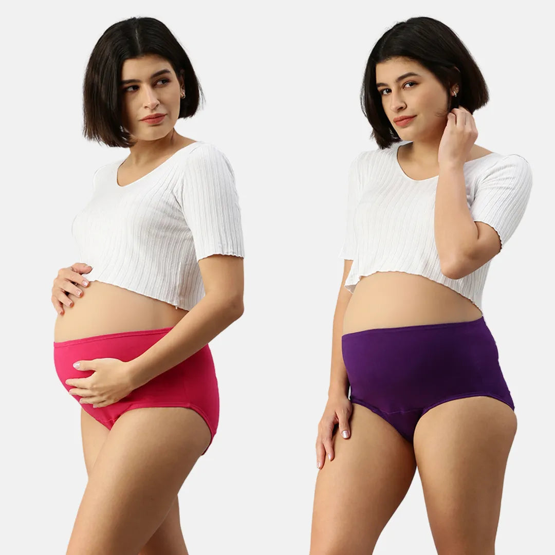 Maternity Hygiene Panties For Pregnancy Dark Pink &  Magenta