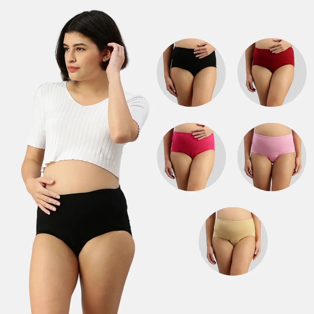 Maternity Hygiene Panties For Women Multi Colors Pack Of 5