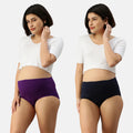 Maternity Hygiene Panties Magenta & Navy Blue 
